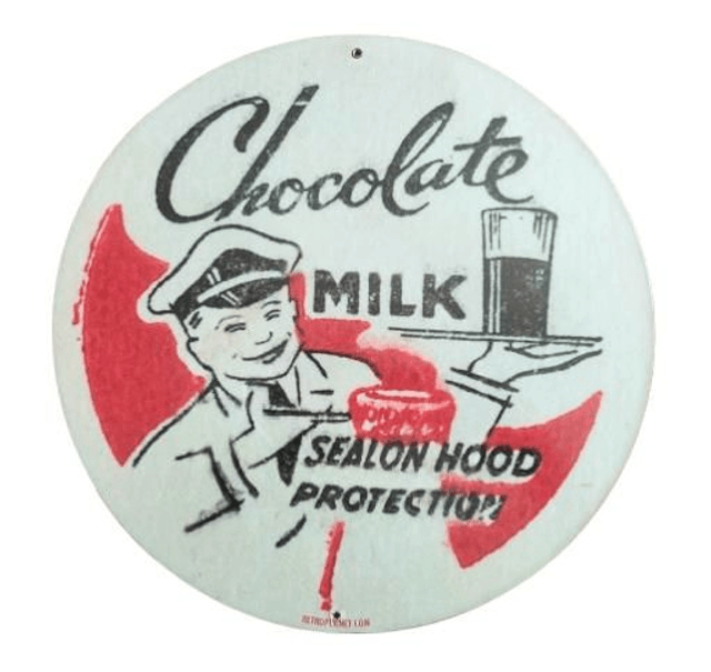 Plaque métal tôle épaisse / chocolate milk/ aspect vintage / occasion T.B.E