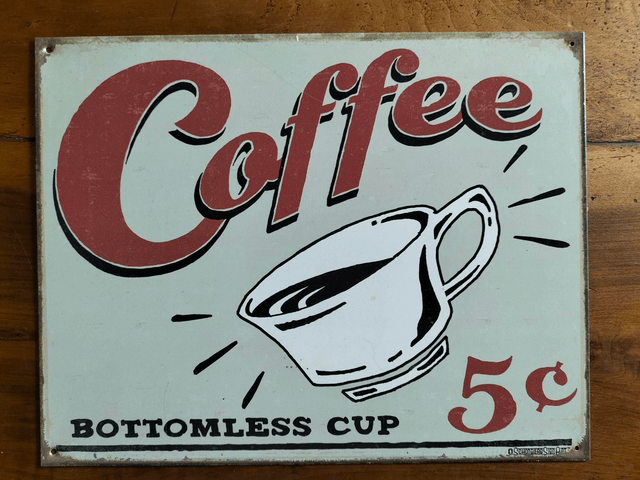 Plaque metal / Coffee / aspect vintage / occasion T.B.E