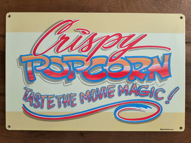 Plaque métal tôle épaisse / Pop corn / occasion T.B.E