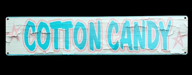 Plaque métal Tôle épaisse grand format / Cotton candy/ aspect vintage/ occasion T.B.E