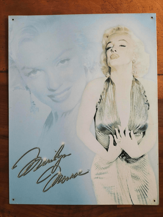 Plaque métal Marilyn Monroe / made in USA / occasion T.B.E