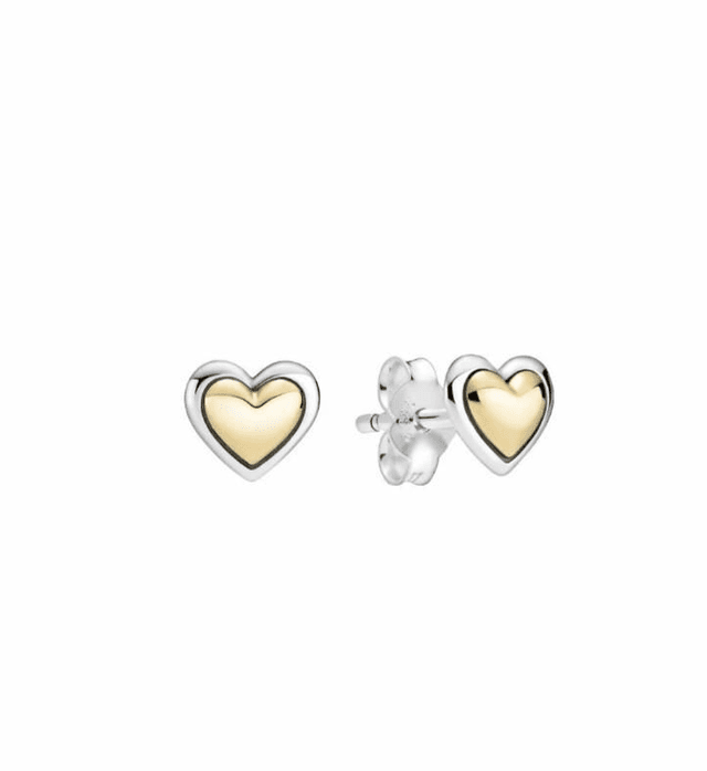 Clous d&#039;oreilles coeurs bombés 