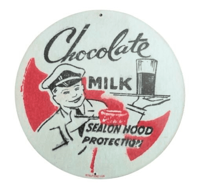 Plaque métal tôle épaisse / chocolate milk/ aspect vintage / occasion T.B.E