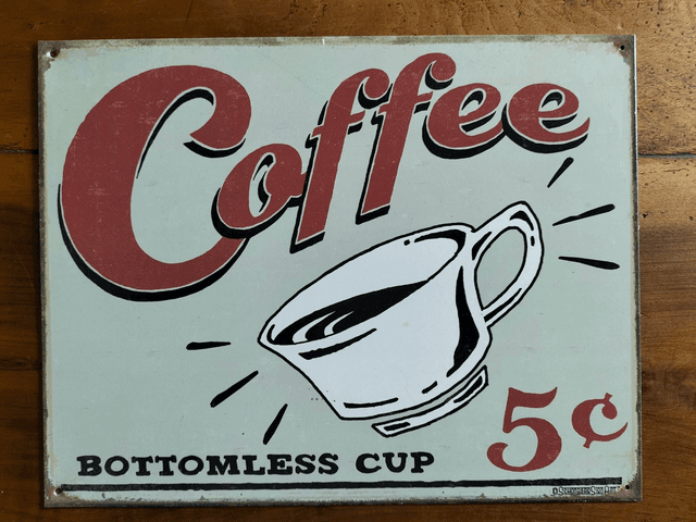 Plaque metal / Coffee / aspect vintage / occasion T.B.E