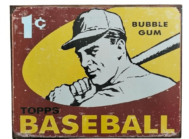 Plaque métal / Baseball / aspect vintage / occasion T.B.E