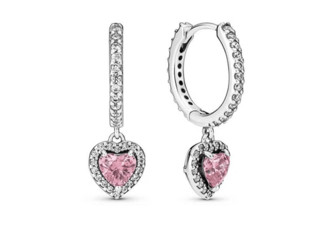 Créoles Pandora Timeless - Cœur Halo Scintillant