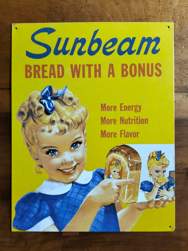 Plaque metal aspect vintage / Sunbean bread / occasion T.B.E