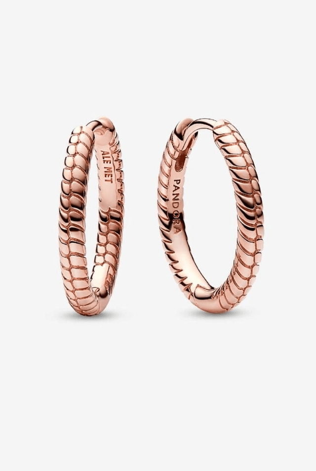 Petites Créoles à Charms Pandora Moments dorées à l&#039;or rose 585/1000e