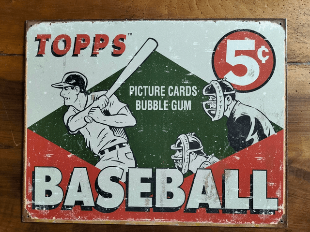 Plaque métal aspect vintage / Topps Baseball/ occasion T.B.E